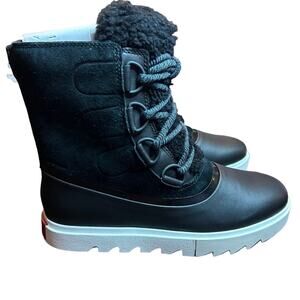 Sorel Joan of Arctic Next Lite Black Leather /Suede Waterproof Boot NEW Size 8.5